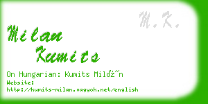 milan kumits business card